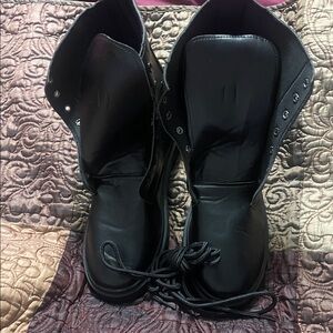 Sleek Black Combat Boots for Women